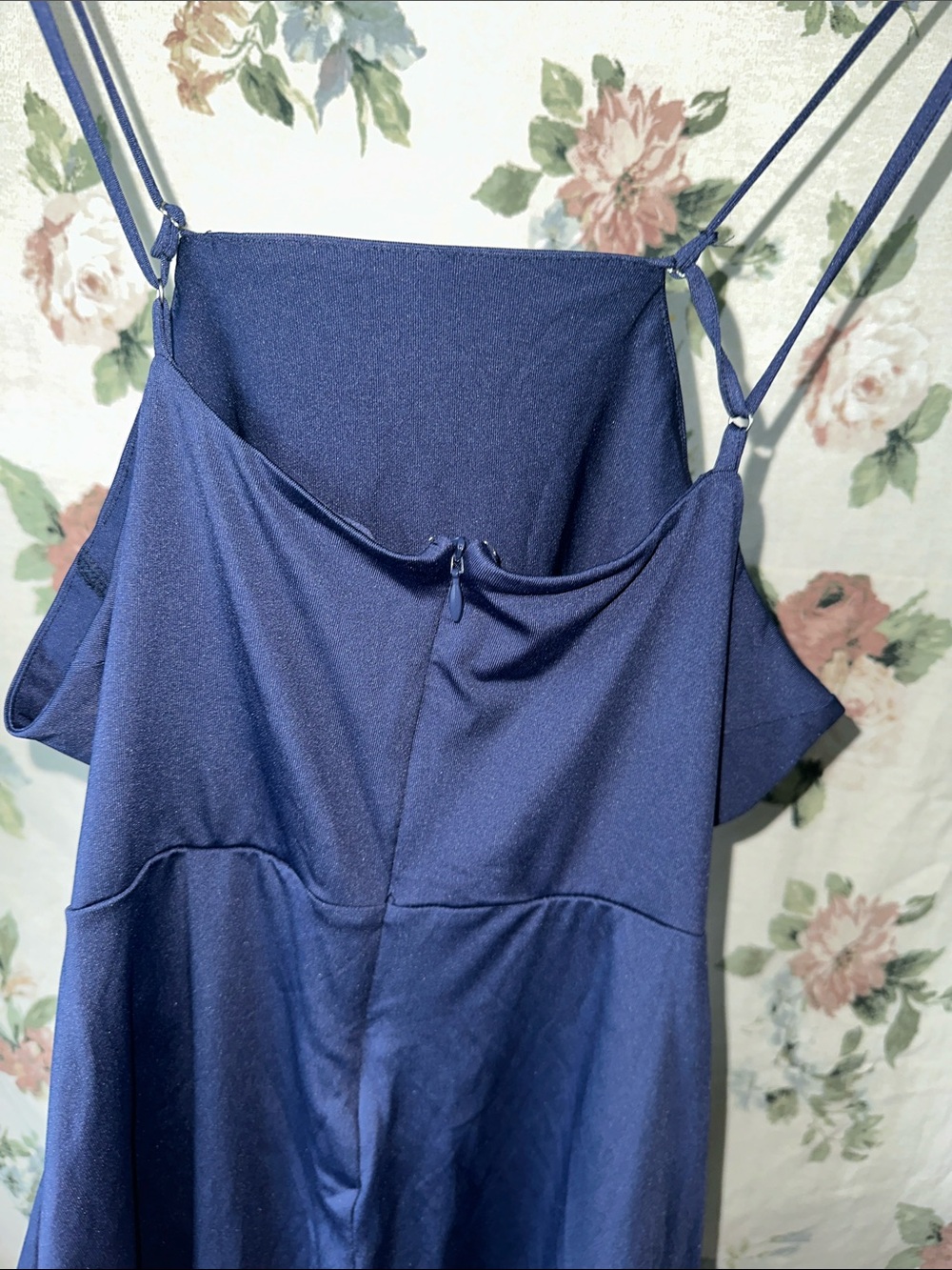 STAUD Navy Mini Dress with White Trim - Picture 4 of 5